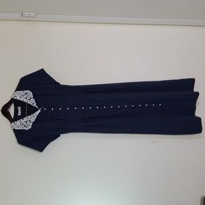 Vintage Dressbarn Polka Dot Short Sleeve Dress Size 8